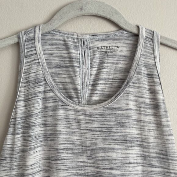 Athleta Essence Spacedye Tie Back Tank Gray Sleeveless Size Small Crossback Open - Picture 3 of 10